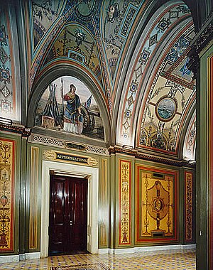 the entrance to the Senate Appropriations Comm...