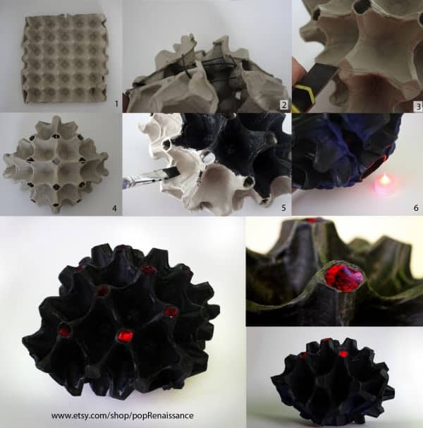 Coral home decor lantern from papier mache | Recyclart