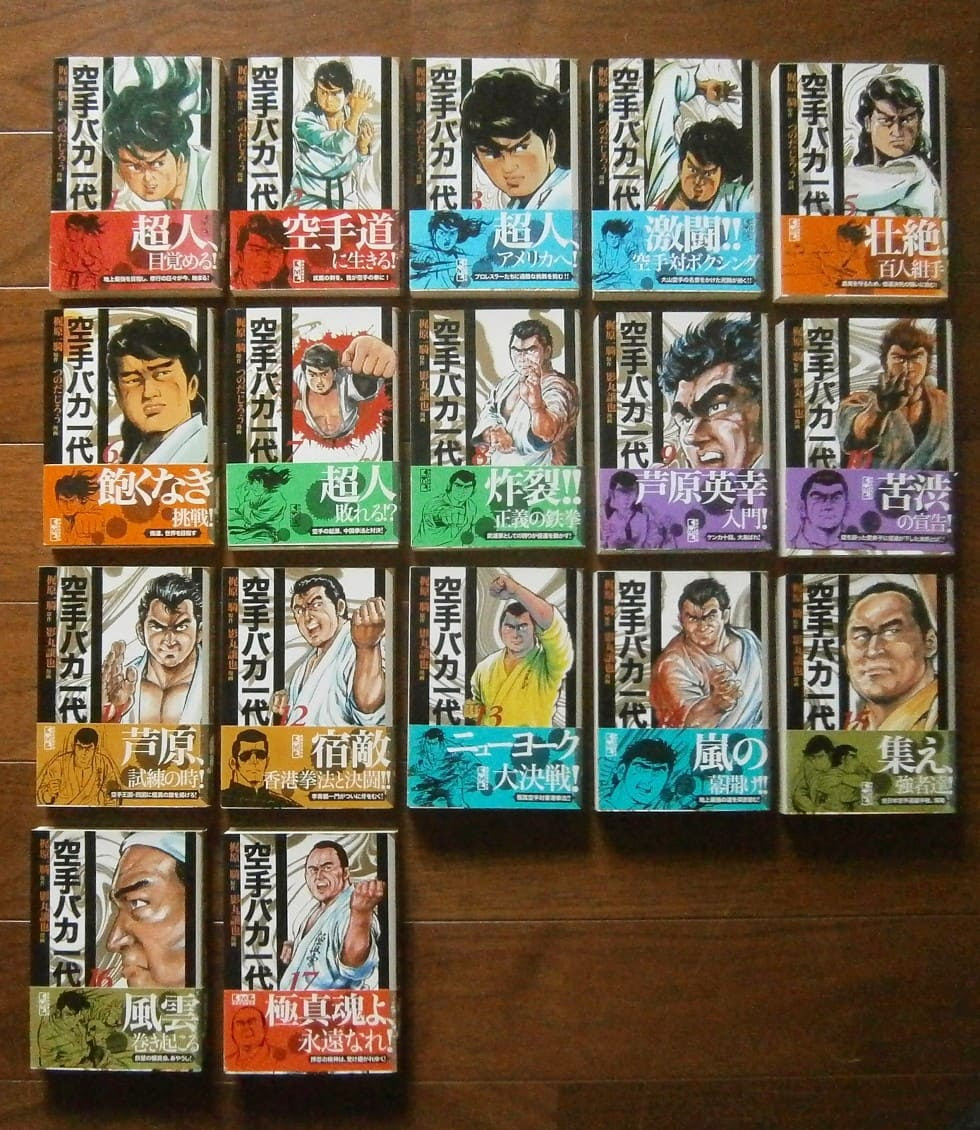 整頓中 空手バカ一代 全17巻 原作 梶原一騎 漫画 つのだじろう 影丸譲也 講談社漫画文庫ほか ナカオ書店 ブログ 屋号を中尾書店からナカオ書店に改めました