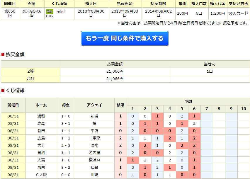 Toto一等当選を目指して 競馬 その他趣味 メインtoto予想 W Toto 結果