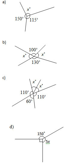 Angles at a Point Worksheets and Solutions
