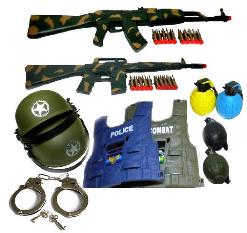 Ultimate Kids Toy Army Combat Set with Ak47 Dart Gun Grenades Handcuff Uzi Gun