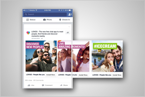 Lovoo example of Facebook ad design - Image 4