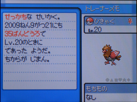 ポケットモンスターハートゴールド プレイ日記その２４ ポケモン育成 実践レポート