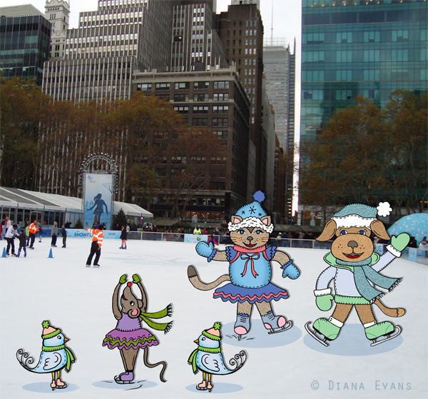 winter skating Bryant Park