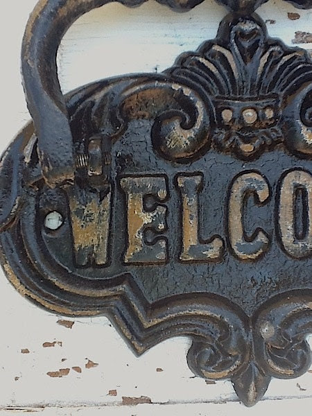 Jet Black Door Knocker / Rustic Cast Iron / by AlacartCreations