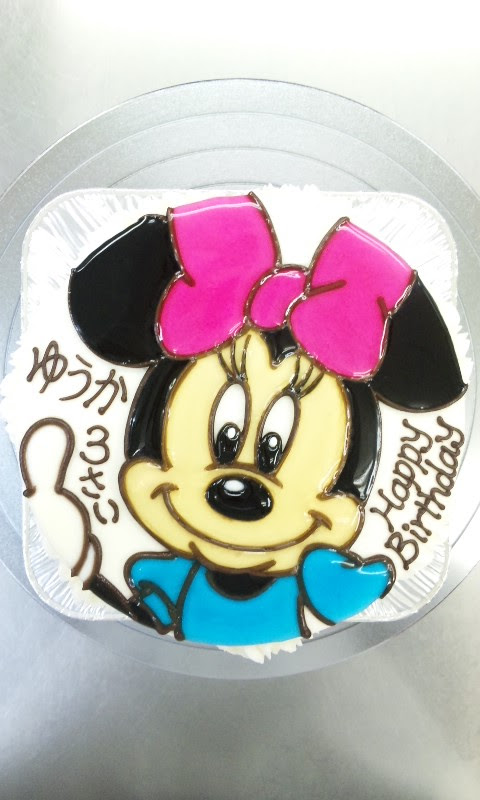 ミニーマウス のイラストケーキ ケーキはキャンバス ここまで描ける