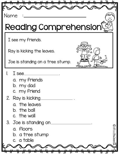  20 kindergarten reading comprehension worksheets worksheet for kids