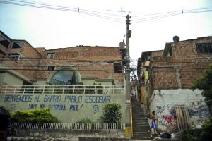 View of the Pablo Escobar neighborhood in Medellin, …