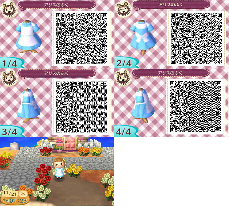 ディズニー風アリスの服 とび森 Qrコード とびだせどうぶつの森