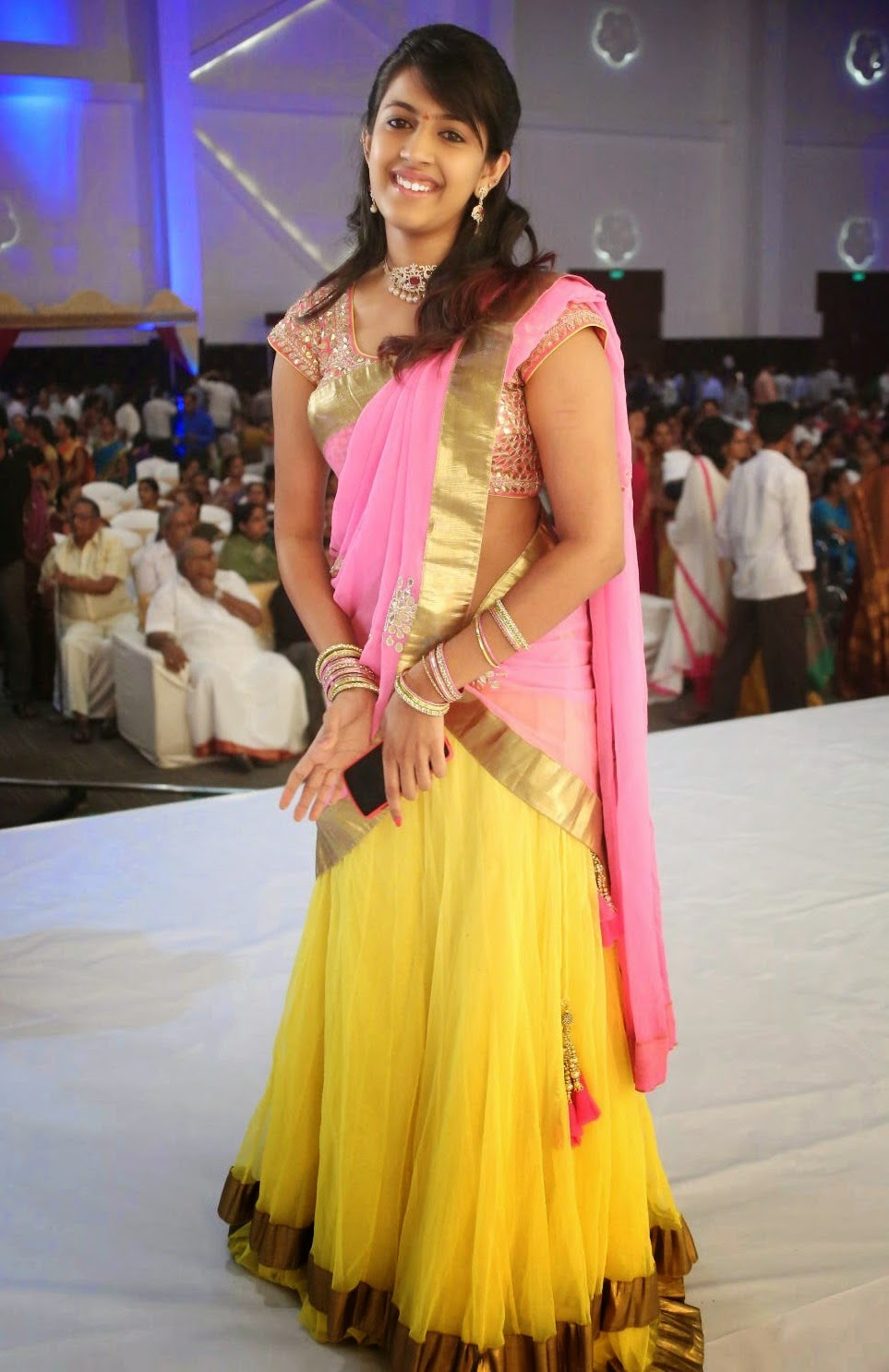 Actress Niharika Hot Photos In Pink Half Saree