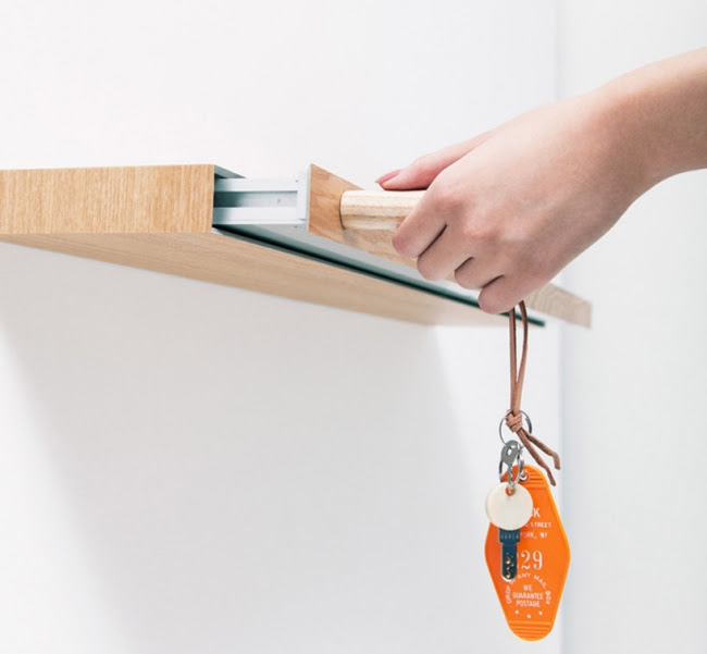  Wall shelf magnet with a secret compartment pull handleless 
