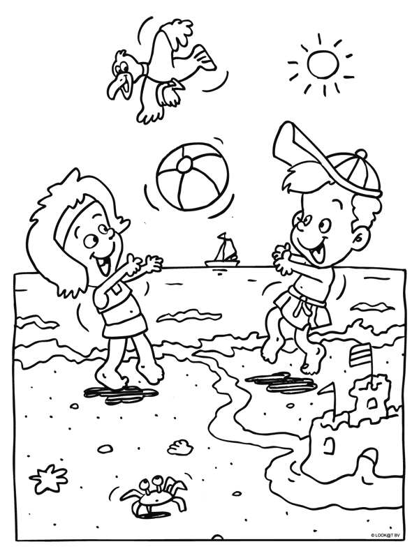 Kleurplaten Zee En Strand