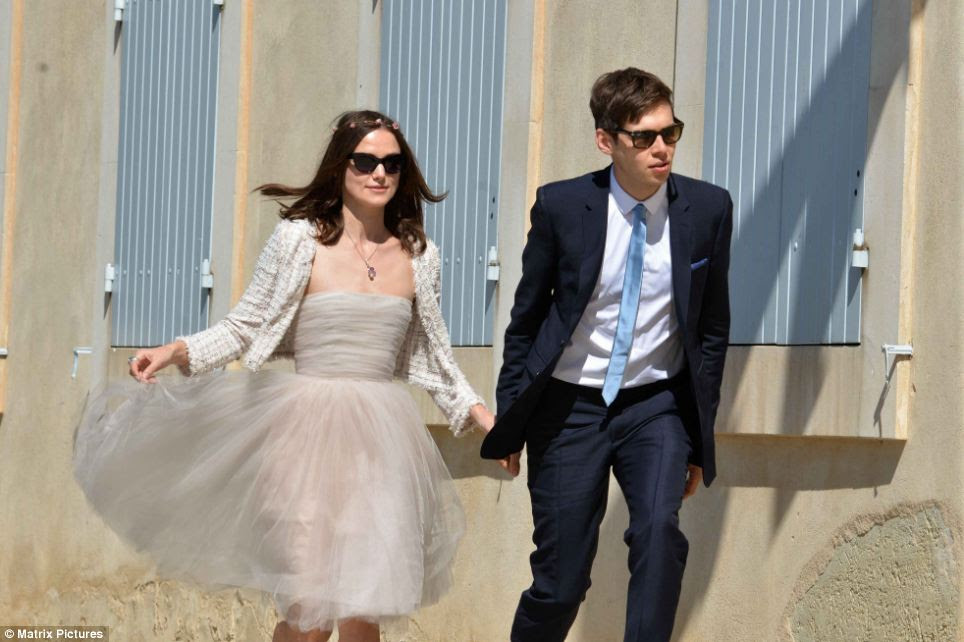 Mr and Mrs: Keira Knightley and James Righton looked picture perfect as they headed to the Mazan Town Hall, in France, where they married on Saturday