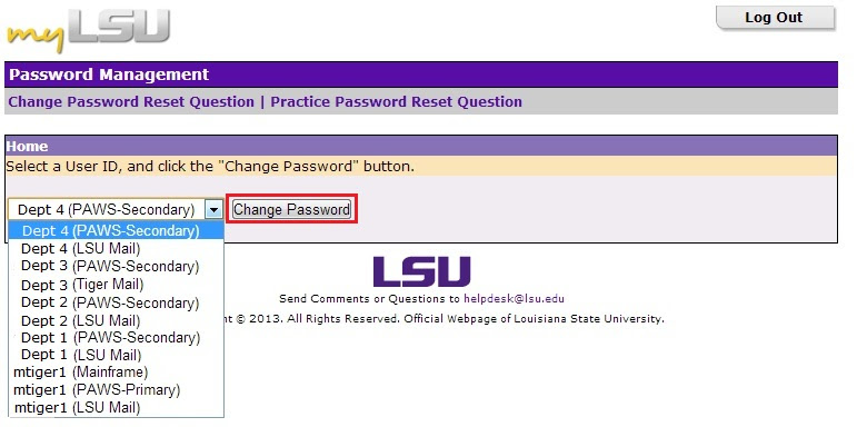 myLSU Portal: Password Management - GROK Knowledge Base