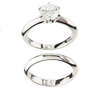 Epiphany Diamonique 1.50 ct 2-piece Bridal Ring Set