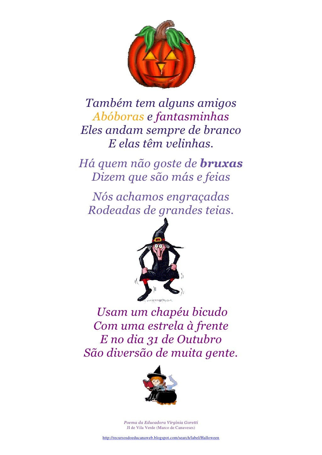 Poema para o dia das bruxas