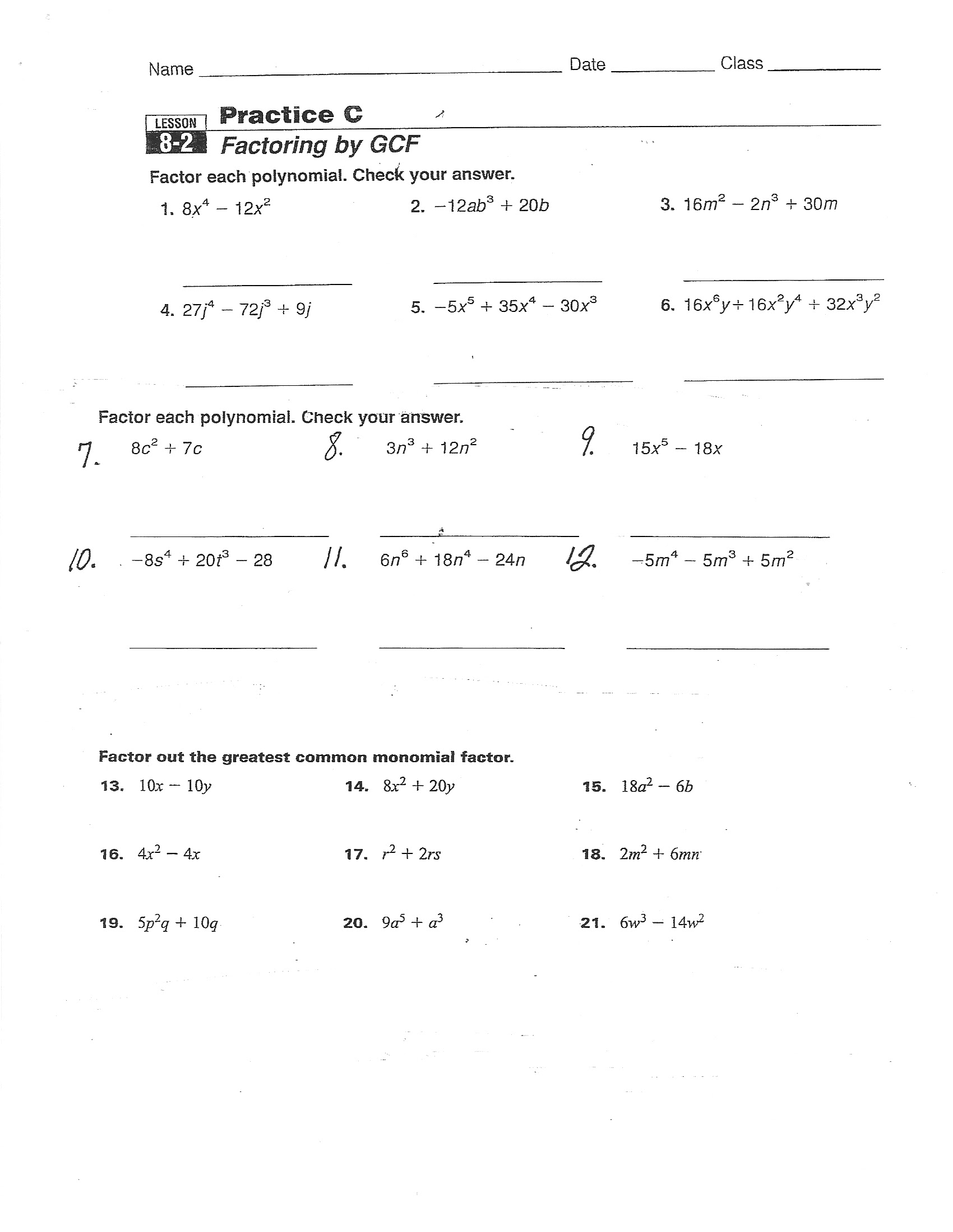 review worksheet 3 factoring math Maki's Models Website Mrs. Worksheets Math review worksheet 3 factoring math Maki's Models Website Mrs. Worksheets Math
