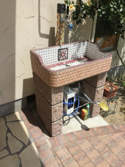 お客様からいただいた施工後写真をご紹介 作善堂 本店 モザイクタイル ガーデンシンク