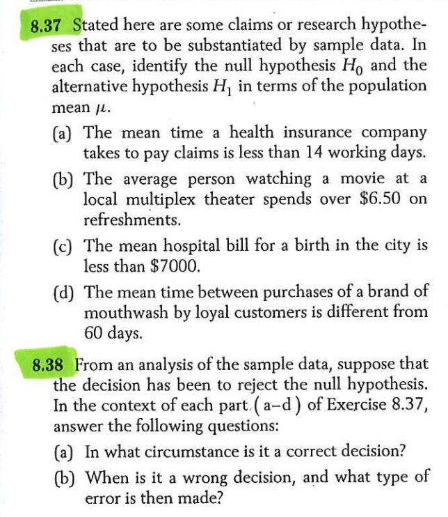 Solved: Stated Here Are Some Claims Or Research Hypotheses ...