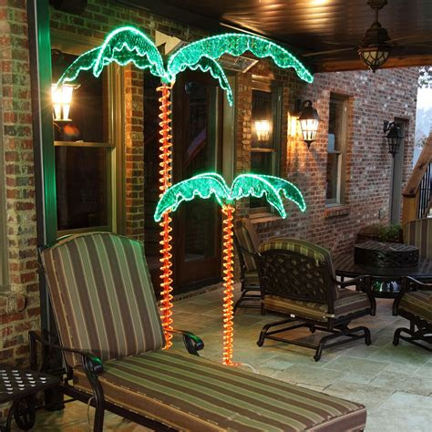 Measure the distance of the rail and double check that you have enough lights. Lighted Palm Trees - 7' Deluxe LED Lighted Palm Tree