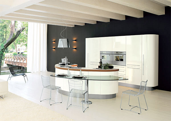 Curved KItchen Island from Record Cucine - DigsDigs
