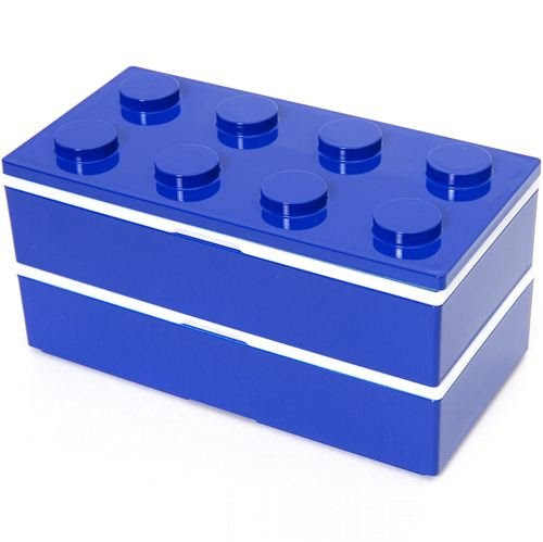 big funny blue building block Bento Box from Japan-image