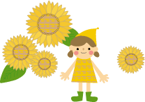 ひまわり 向日葵 無料イラスト フリー素材