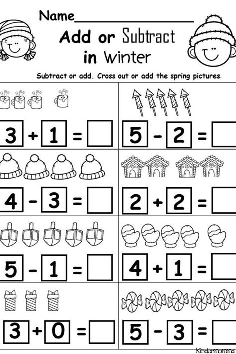  perfect kindergarten addition and subtraction worksheets christmas