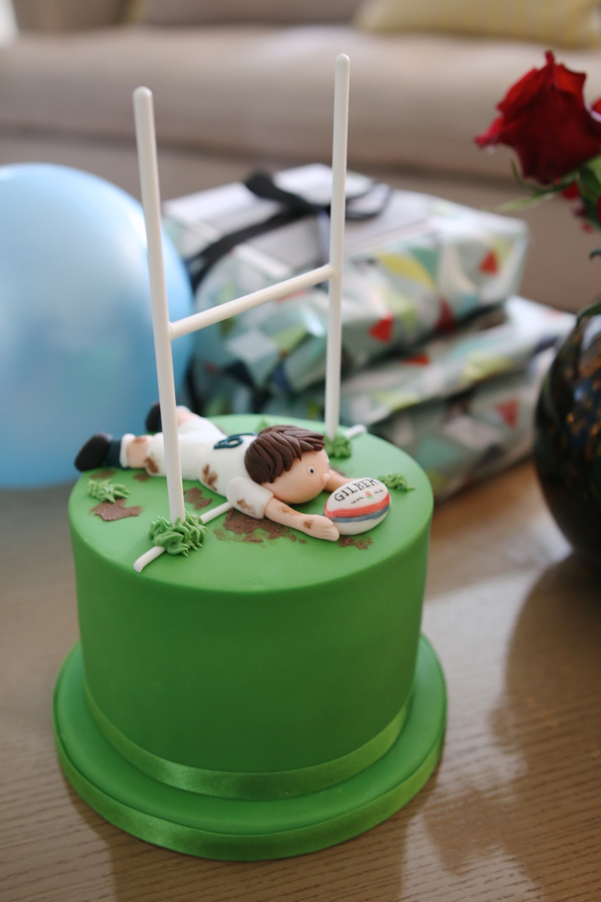 Rugby Birthday Cake - Afternoon Crumbs