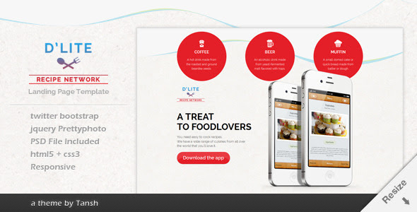 D'lite Responsive HTML Landing Page Template - Creative Landing Pages