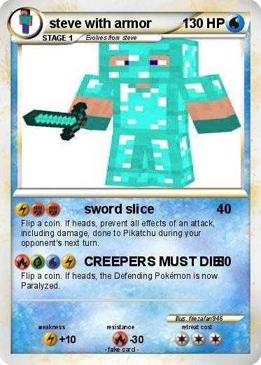 Pokémon steve with armor - sword slice - My Pokemon Card