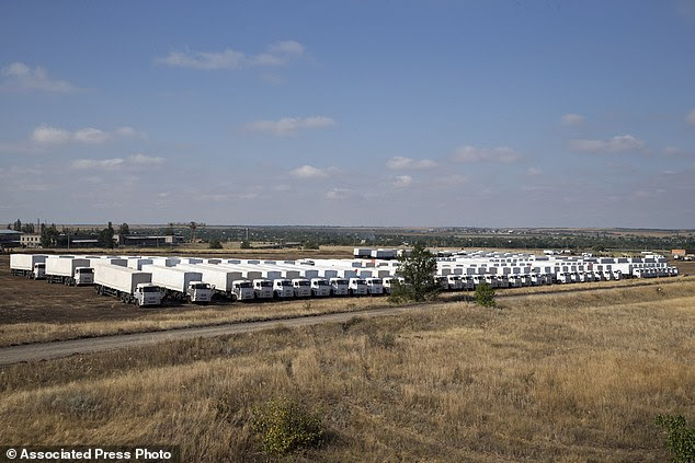 Russia says the aid convoy of more than 200 trucks was sent to help alleviate the unfolding humanitarian crisis in the east