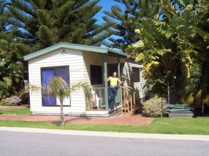 Onze cabin op West Beach caravan park