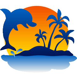 夕焼けとイルカ No 199 夕陽とイルカのイラスト アイコン 条件付フリー素材集 スマホなど携帯電話対応