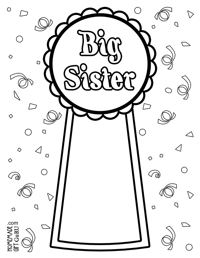 Big Sister Coloring Pages Clip Art Library
