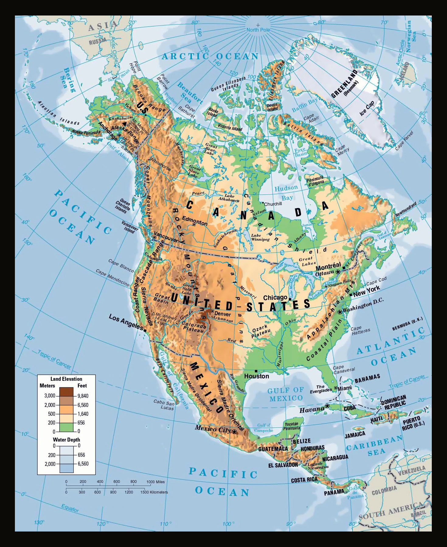 Maps of North America and North American countries 