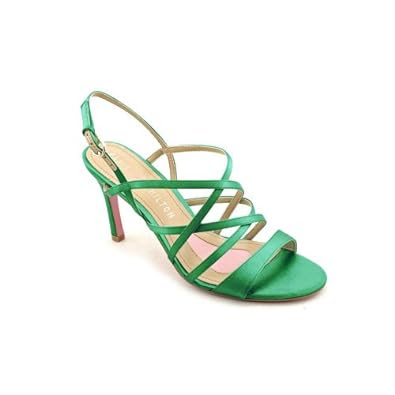 ... Hilton Azure Womens Size 7.5 Green Textile Dress Sandals Shoes: Shoes