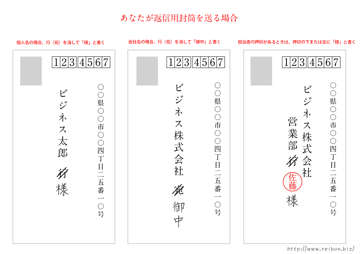 返信用封筒の書き方 ビジネスの例文集 失敗しない ビジネス例文