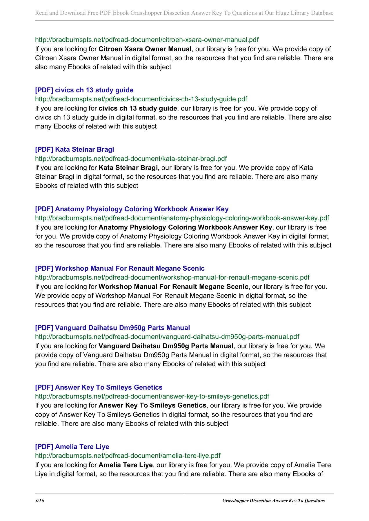 Grasshopper Dissection Answer Key To Questions Pdf Pages 1 16