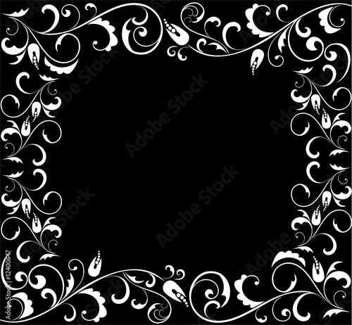 Black and white floral frame black and white floral wallpaper. Black and white floral frame