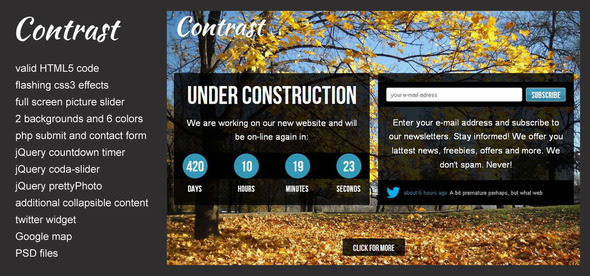 Contrast - Under Construction Website Template - Under Construction Specialty Pages