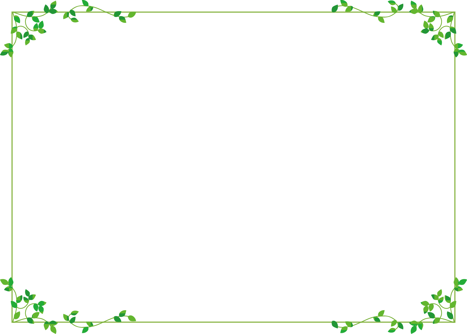 枠 飾り枠フレーム 葉デザイン 無料イラスト素材