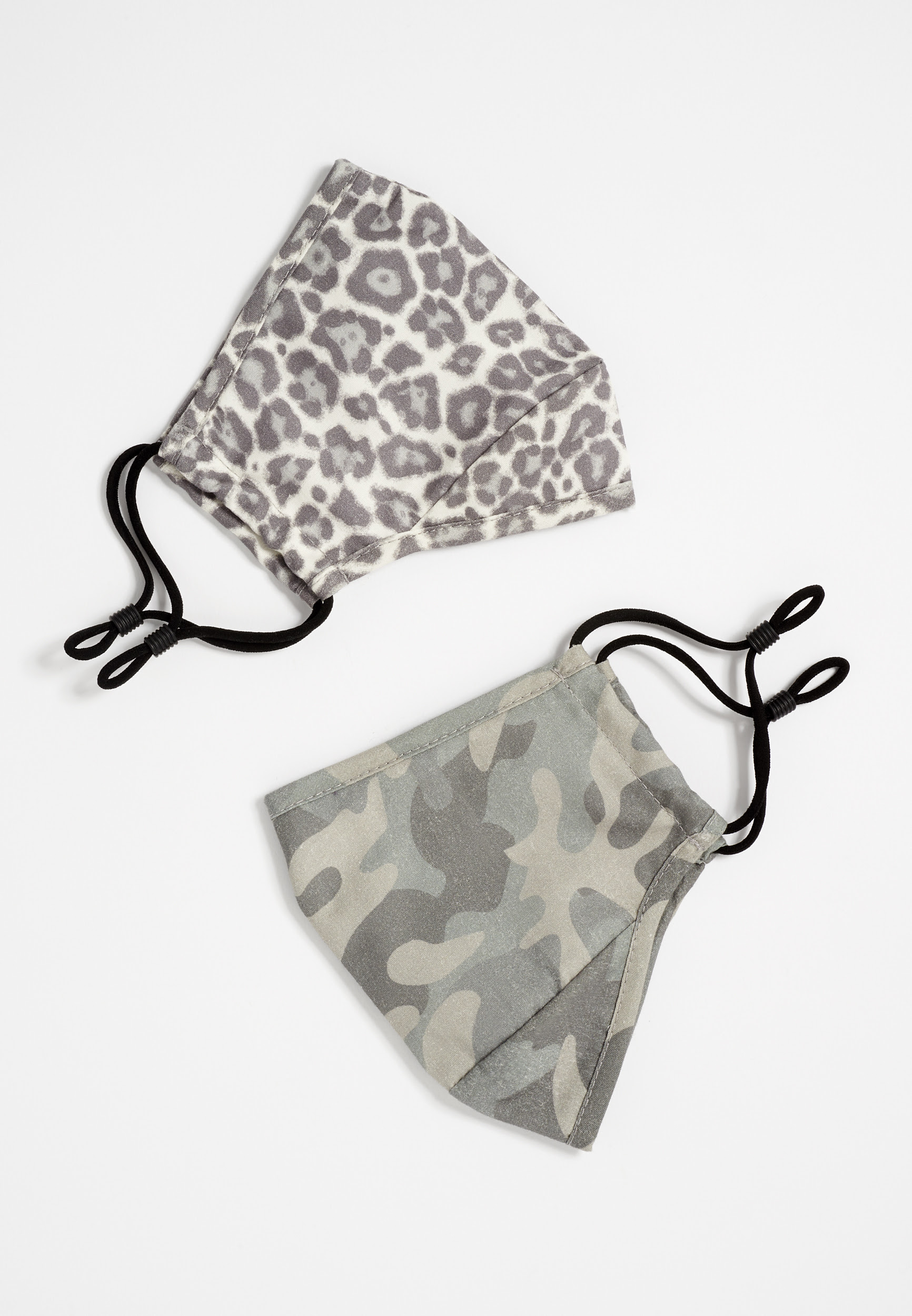 2 Pack Non Medical Leopard And Camo Face Masks Maurices