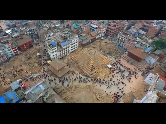 नेपाल भूकंप: धरती की तबाही का आसमानी नजारा