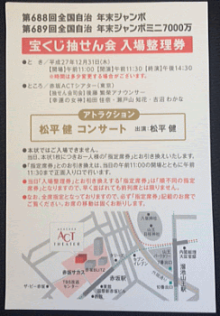 年末ジャンボ宝くじ15 第6回 当選番号 15年12月31日