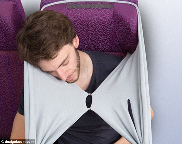 The 'b-tourist' was created by designers Idan Noyberg and Gal Bulka and is designed to be stretched between two headrests. Users can seal themselves off from their surroundings