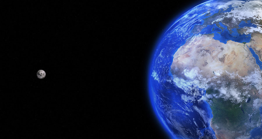 フリーイラスト 宇宙に浮かぶ地球と月でアハ体験 Gahag 著作権フリー写真 イラスト素材集