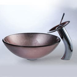 Kraus Sapphire Lavender Sink and Waterfall Faucet | Overstock.com ...