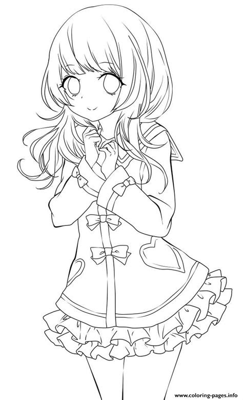cute anime girl lineart  chifuyu san coloring pages